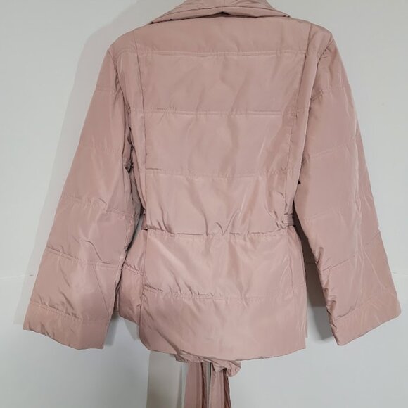 LARK & RO Women's Puffer Belted Wrap Jacket SZ L - Picture 4 of 10